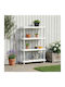 Plastic Shelving Unit With 4 White Shelves 100x40x136.5cm