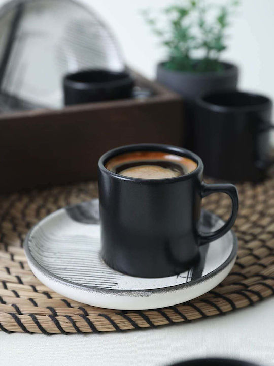 SteweHome Σετ Φλιτζάνια Καφέ Κεραμικά Πολύχρωμα 110ml 12τμχ