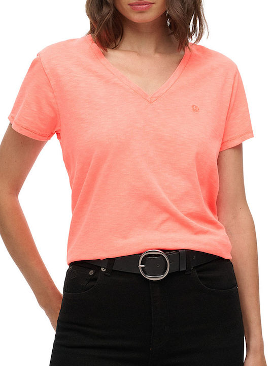 Superdry Studios Slub Emb Vee Γυναικείο T-shirt...