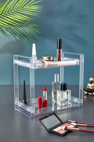 Stewehome Two-Tier Makeup Organizer Bathroom Shelf Orange