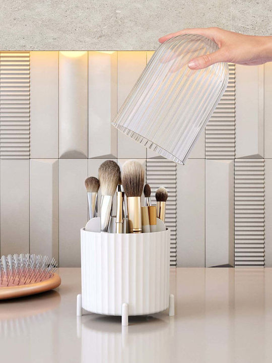 Stewehome Multifunctional Makeup Brush Cosmetic Box Organizer Bathroom Office Red
