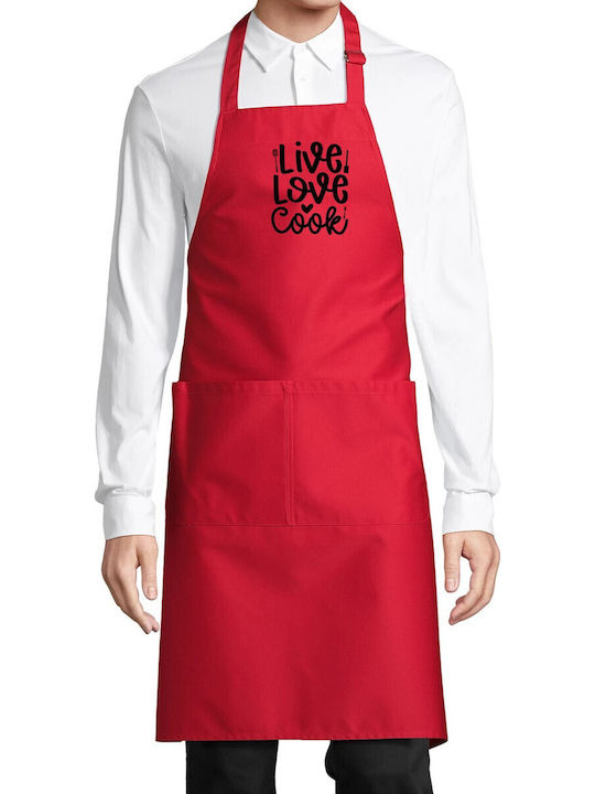 Pop Culture Live Love Cook Red Kitchen Apron 75...