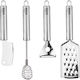 SteweHome Set of 4 White Metallic Cooking Utensils