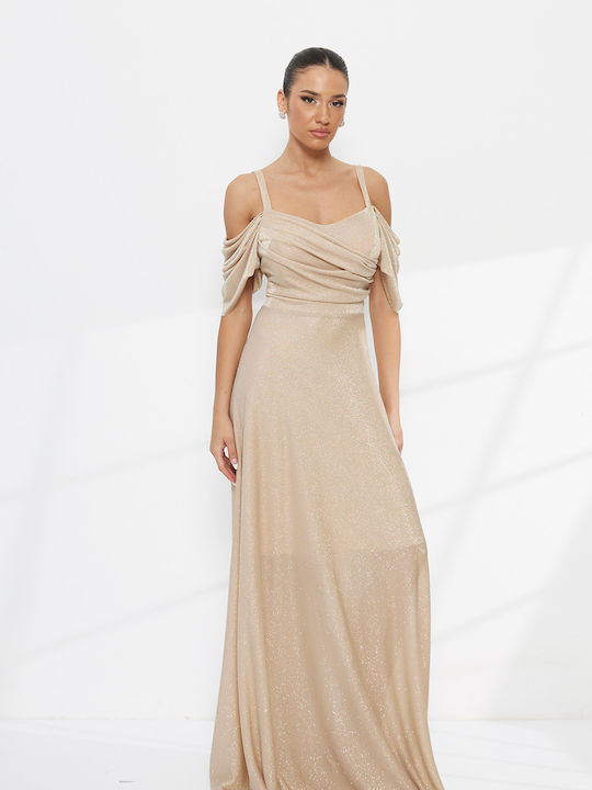 RichgirlBoudoir Summer Maxi Evening Dress Gold