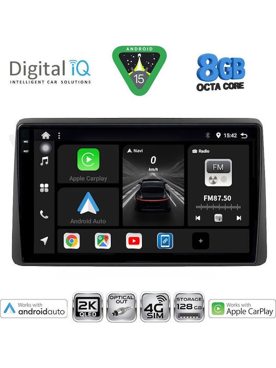 Digital IQ Car Audio System for Dacia Duster 2019 (Bluetooth/USB/WiFi/GPS/Apple CarPlay/Android Auto) with 10" Touch Screen