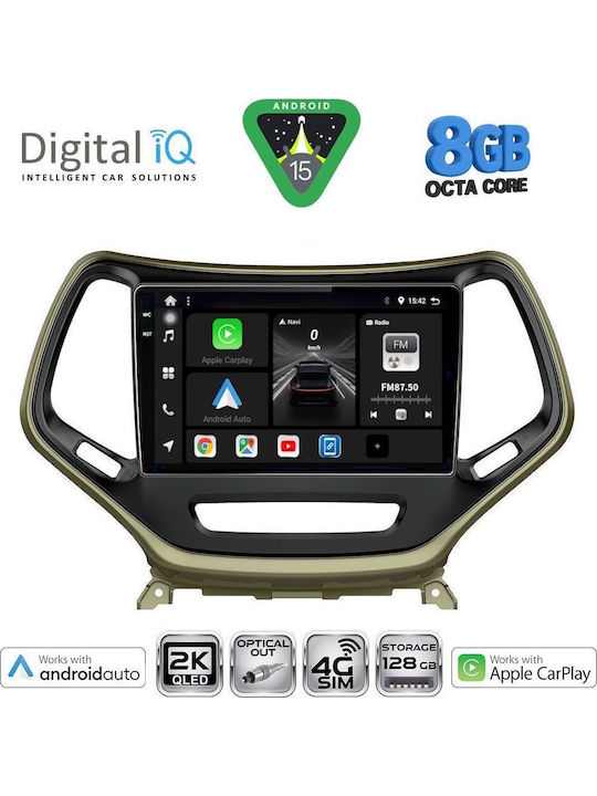 Digital IQ Car Audio System for Jeep Cherokee 2014 (Bluetooth/USB/WiFi/GPS/Apple CarPlay/Android Auto) with 10" Touch Screen