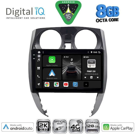 Digital IQ Ηχοσύστημα Αυτοκινήτου για Nissan Note 2012-2020 (Bluetooth/USB/WiFi/GPS/Apple-Carplay/Android-Auto) με Οθόνη Αφής 10"