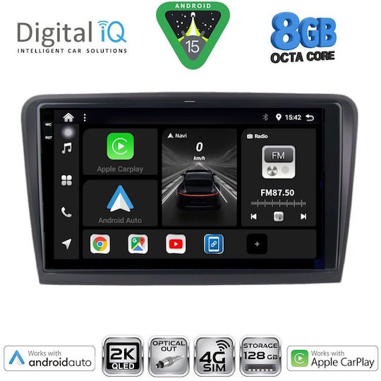 Digital IQ Ηχοσύστημα Αυτοκινήτου για Skoda Rapid 2012-2023 με Clima (Bluetooth/USB/WiFi/GPS/Apple-Carplay/Android-Auto) με Οθόνη Αφής 9"