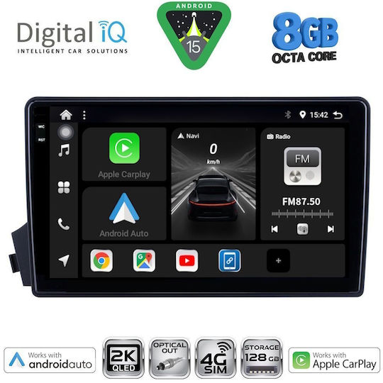 Digital IQ Car Audio System for Ssangyong Actyon / Kyron 2006-2015 Bluetooth USB WiFi GPS Apple CarPlay Android Auto with 9" Touch Screen