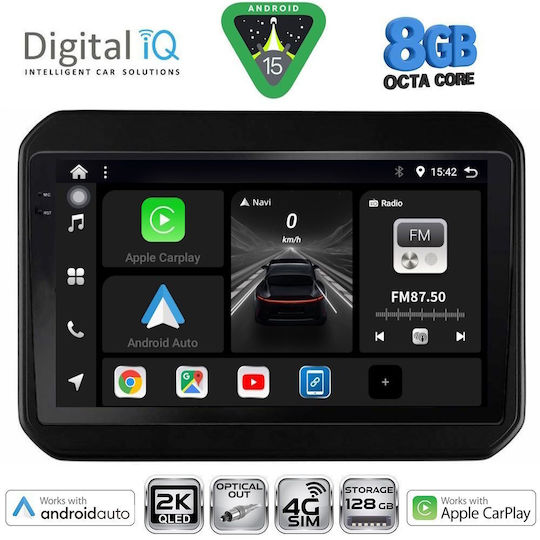 Digital IQ Ηχοσύστημα Αυτοκινήτου για Suzuki Ignis 2016 (Bluetooth/USB/WiFi/GPS/Apple-Carplay/Android-Auto) με Οθόνη Αφής 9"