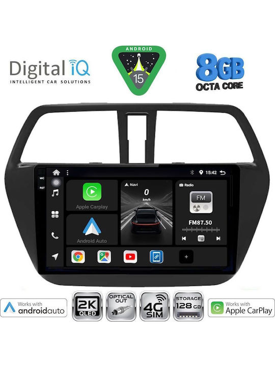 Digital IQ Car Audio System for Suzuki SX4 S-Cross 2014-2021 Bluetooth USB WiFi GPS Apple CarPlay Android Auto with 9" Touch Screen