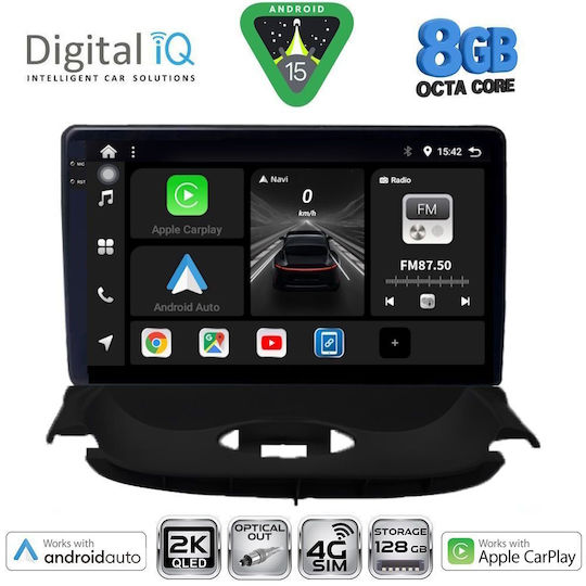 Digital IQ Car Audio System for Peugeot 206 1998-2006 Bluetooth USB WiFi GPS Apple CarPlay Android Auto with 9" Touch Screen