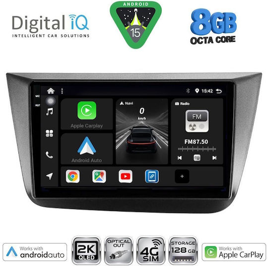 Digital IQ Ηχοσύστημα Αυτοκινήτου για Seat Altea 2004-2015 με Clima (Bluetooth/USB/WiFi/GPS/Apple-Carplay/Android-Auto) με Οθόνη Αφής 9"