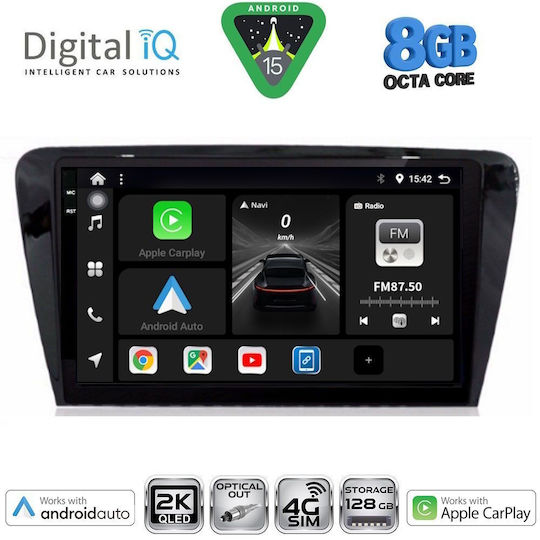 Digital IQ Car Audio System for Skoda Octavia 2013-2021 with Clima (Bluetooth/USB/WiFi/GPS/Apple CarPlay/Android Auto) with 10" Touch Screen