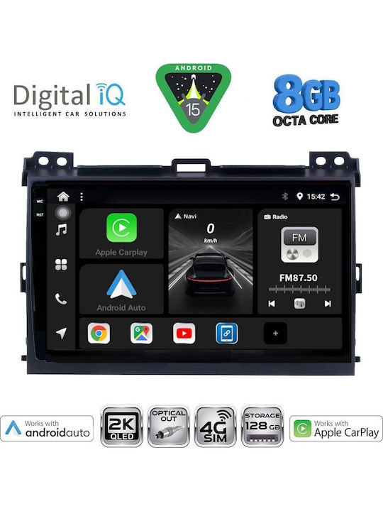 Digital IQ Car Audio System for Toyota Land Cruiser 2002-2008 Bluetooth USB WiFi GPS Apple CarPlay Android Auto with 9" Touch Screen