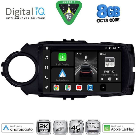 Digital IQ Ηχοσύστημα Αυτοκινήτου για Toyota Yaris 2015-2020 (Bluetooth/USB/WiFi/GPS/Apple-Carplay/Android-Auto) με Οθόνη Αφής 9"