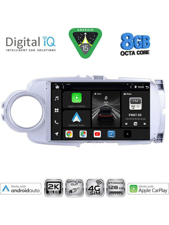 Digital IQ Car Audio System for Toyota Yaris 2011-2015 (Bluetooth/USB/WiFi/GPS/Apple CarPlay/Android Auto) with 9" Touch Screen
