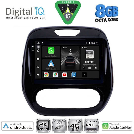 Digital IQ Ηχοσύστημα Αυτοκινήτου για Renault Captur 2013-2019 (Bluetooth/USB/WiFi/GPS/Apple-Carplay/Android-Auto) με Οθόνη Αφής 9"