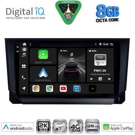 Digital IQ Ηχοσύστημα Αυτοκινήτου για Seat Arona / Ibiza 2018 (Bluetooth/USB/WiFi/GPS/Apple-Carplay/Android-Auto) με Οθόνη Αφής 9"