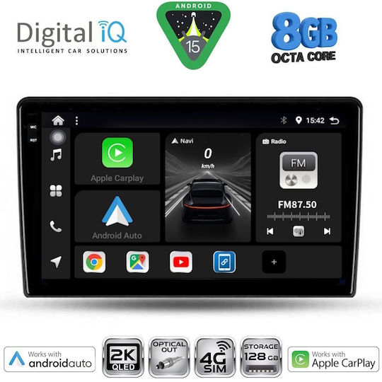 Digital IQ Ηχοσύστημα Αυτοκινήτου για Ssangyong Rexton 2002-2006 (Bluetooth/USB/WiFi/GPS/Apple-Carplay/Android-Auto) με Οθόνη Αφής 9"