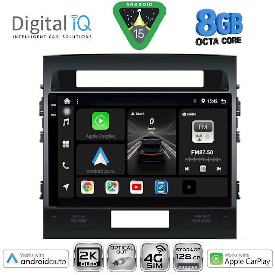 Digital IQ Ηχοσύστημα Αυτοκινήτου για Toyota Land Cruiser 2008-2015 (Bluetooth/USB/WiFi/GPS/Apple-Carplay/Android-Auto) με Οθόνη Αφής 10"