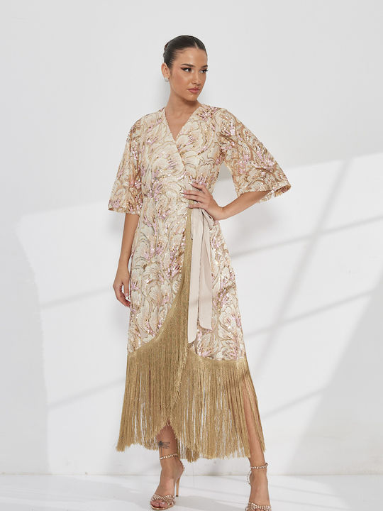 RichgirlBoudoir Maxi Evening Wrap Pink Dress