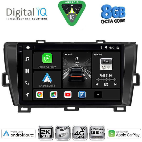 Digital IQ Ηχοσύστημα Αυτοκινήτου για Toyota Prius 2009-2015 (Bluetooth/USB/WiFi/GPS/Apple-Carplay/Android-Auto) με Οθόνη Αφής 9"