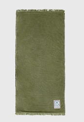 Funky Buddha Cotton Khaki Beach Towel with Frin...