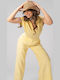Meda Pantaloni Dama Palazzo High Rise Fit Galbeni