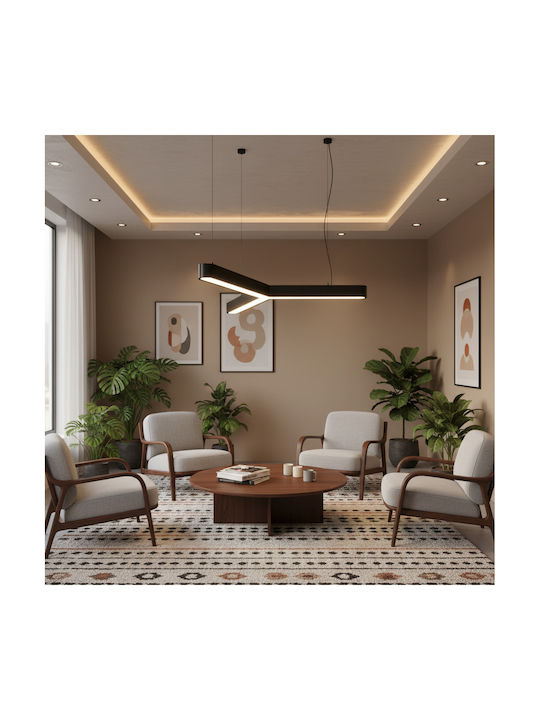 Alista Home Lumini Suspendate Reglabil Negru LED cu Lumină Alb Rece 72x72cm