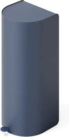 Premium Recycling Mülleimer aus Inox mit Pedal Blau 60lt