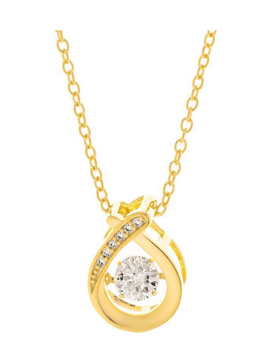 Jools Necklace From Gold Plated Silver With Zircon