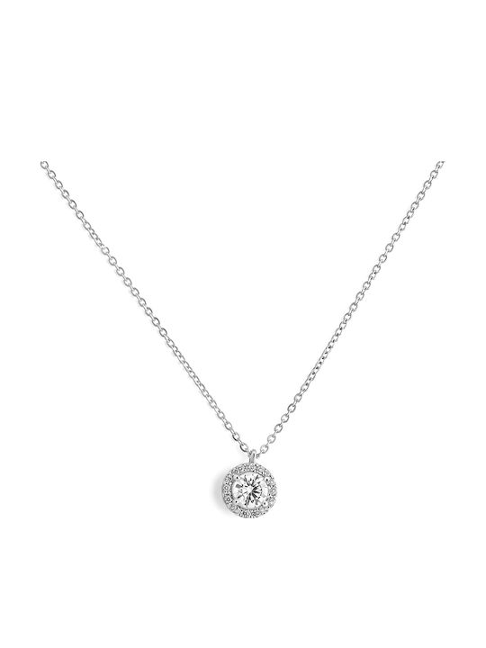 Daskalakis Daskalakis Halskette aus Weißgold 9K mit Diamant & Zirkon