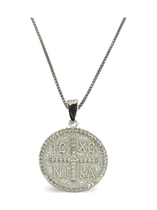 Constantine Talisman Necklace Made of Silver with Zircon