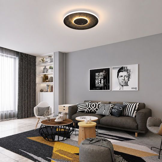Alista Home Πλαφονιέρα Οροφής 40.5εκ. Μαύρη με Ενσωματωμένο LED και Τηλεχειριστήριο
