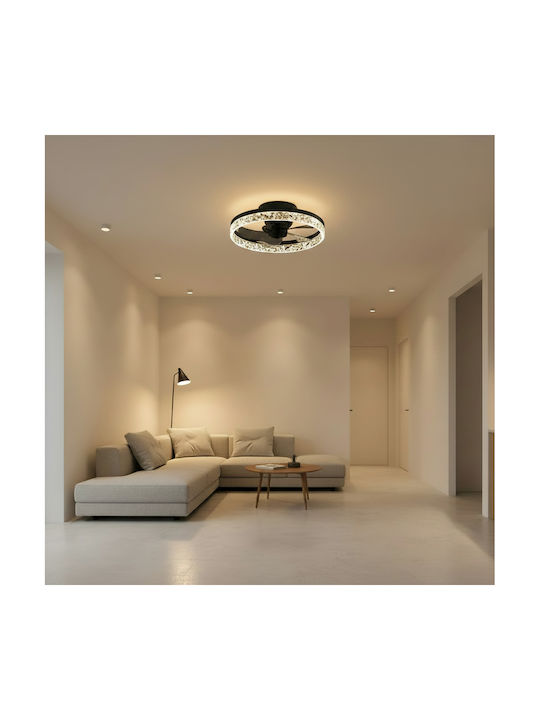 Alista Home Plafonieră de Tavan 50cm Neagră cu LED Integrat și Telecomandă