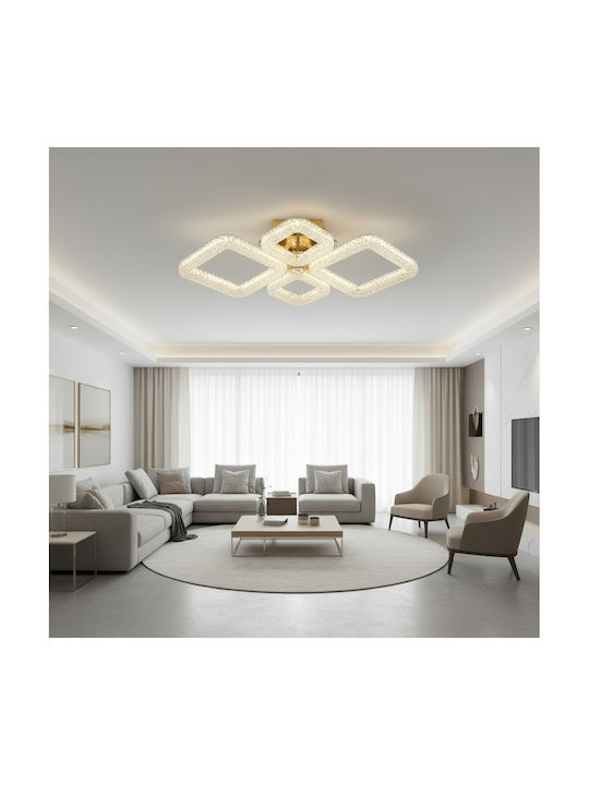 Alista Home Plafonieră de Tavan Aurie cu LED Integrat și Cristale și Telecomandă