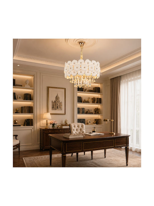 Alista Home Candelabru 6xE14 Ø40cm cu Cristale Auriu AT1CT-IM1P-HT2L-CC7005/400WH