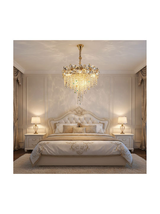Alista Home Candelabru 5xE14 Ø40cm cu Cristale Auriu AT1CT-IM1P-HT2L-CC839/40GD
