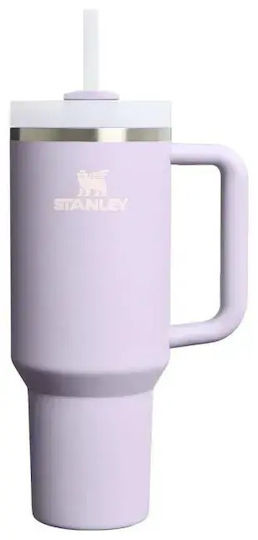 Stanley Flowstate Pahar Cu Mâner Termos Oțel Inoxidabil Fără BPA 890ml Violet Dust Cu Pai Și Mâner