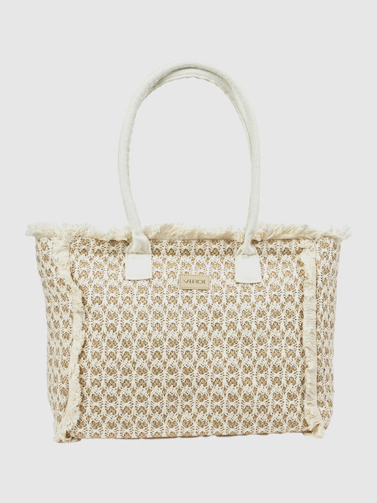 Verde Verde Ψάθινη Strandtasche Cremu