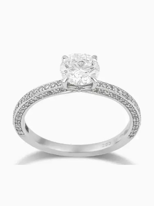 Etho Messina Single Stone Ring From 14K White Gold