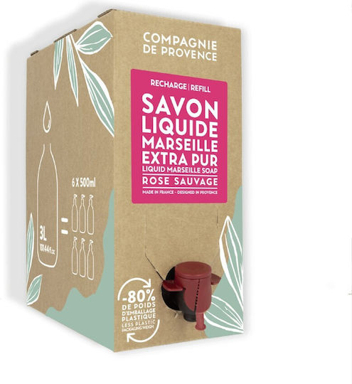 Compagnie De Provence Wild Refill Liquid Soap Rose 3000ml