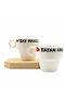 SteweHome Set Cesti Espresso Ceramice Bej 90ml 2 Bucăți