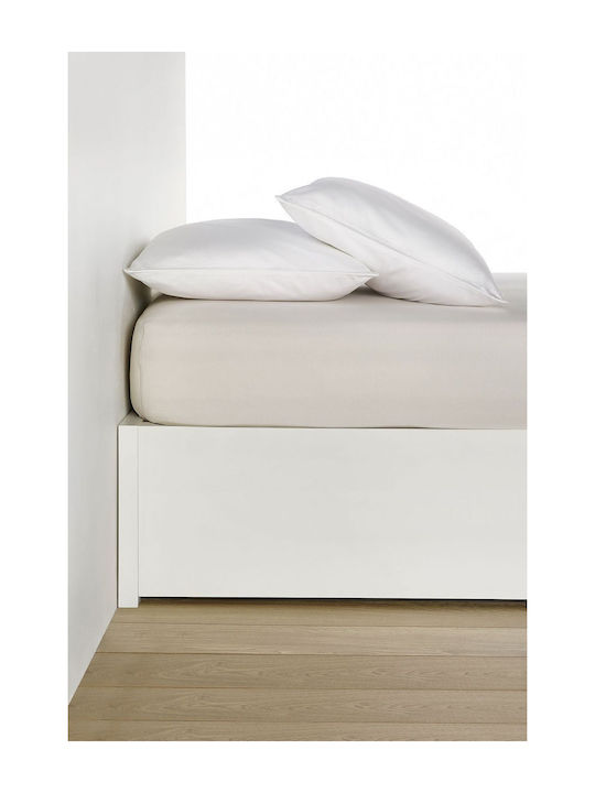 Living Home Σεντόνι Υπέρδιπλο με Λάστιχο 160x200+30εκ. Beige 30