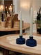 SteweHome Stone Candle Holder in Blue Colour 10x10cm