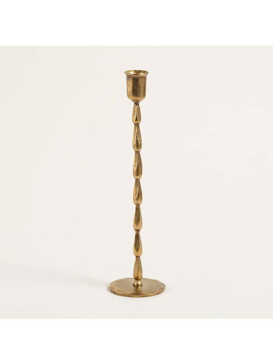 SteweHome Metal Candle Holder In Yellow Colour 7x29.5x7cm
