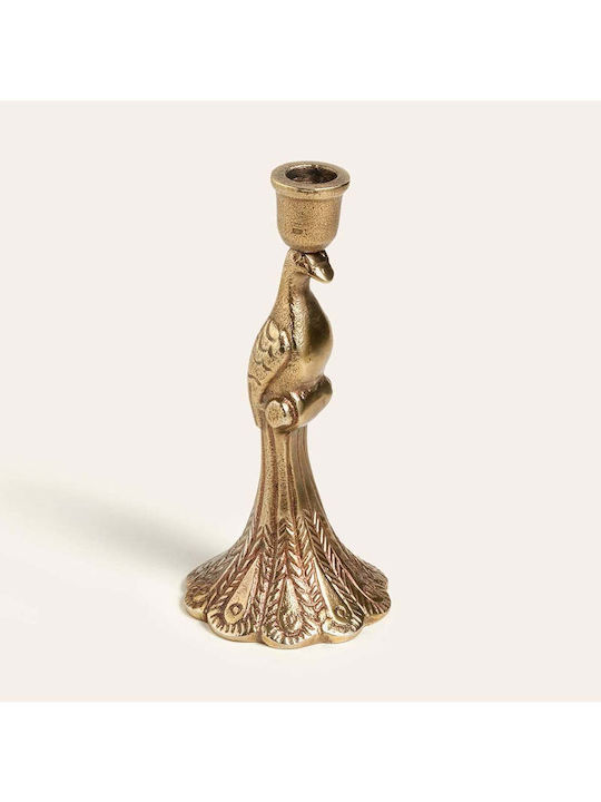 SteweHome Metal Candle Holder In Yellow Colour 9.5x22x9.5cm