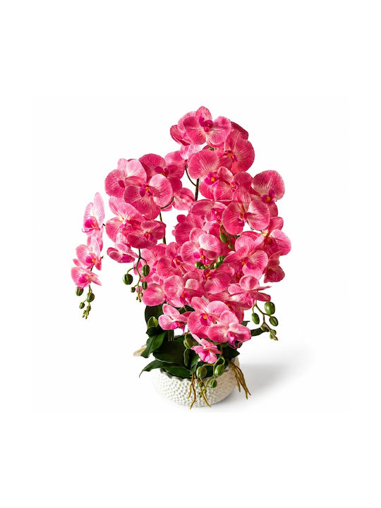 Orhidee Artificială Decorativă 70cm Alb Ghiveci 87553-3