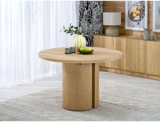 Houston 2146 Round Extendable Wooden Light Wood Shade Table 79x79cm